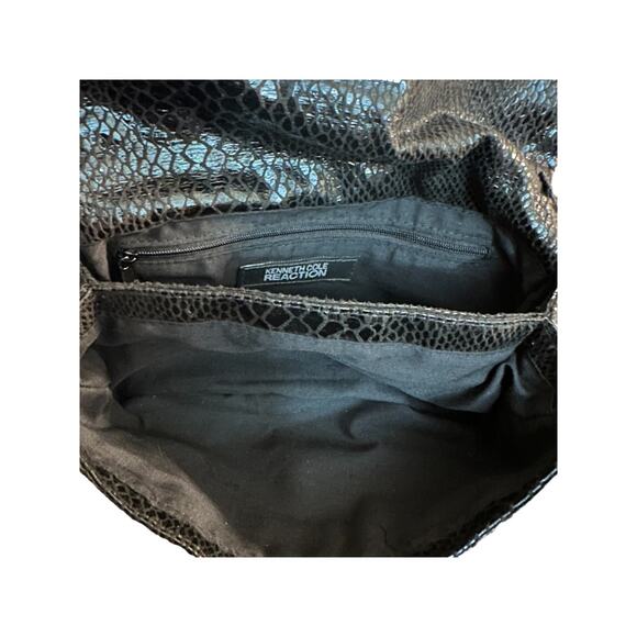 Kenneth Cole Reaction Faux Snakeskin Shoulder Bag Chain Strap Clutch - Picture 8 of 8